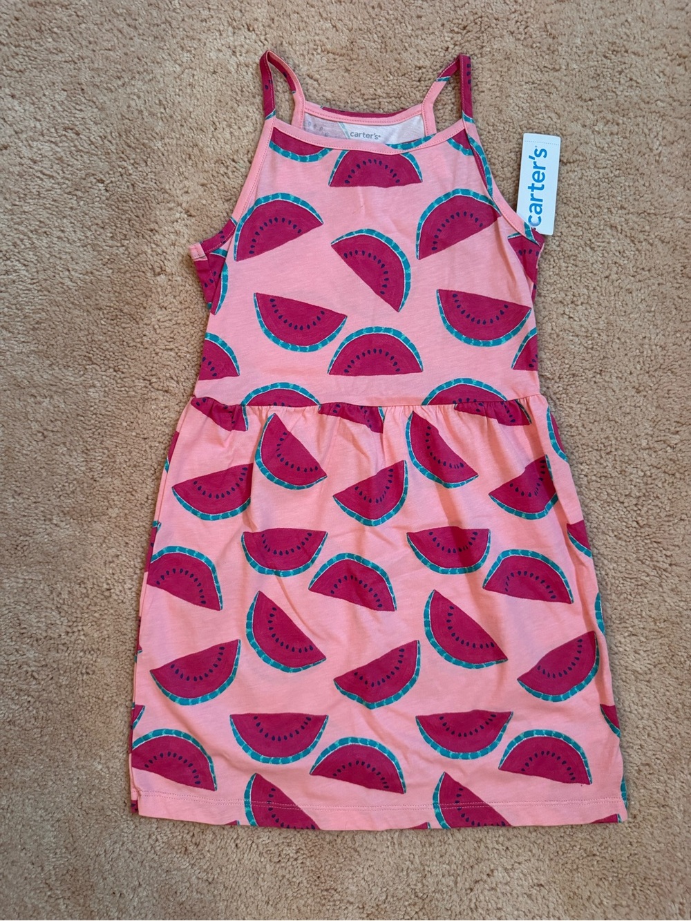 Carter's Pink Watermelon Slice Sundress with Teal Accents